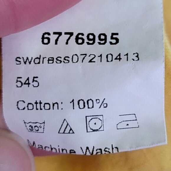 Shein Women's Small Prairie Cottage Core Dress Long Sleeve Crochet Detail Mustar - Picture 7 of 8